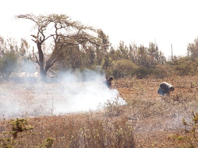 Farm burning in Oloitoktok